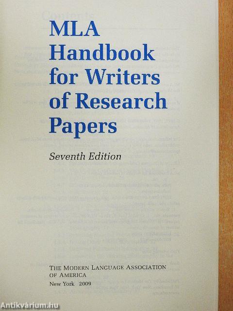 MLA Handbook for Writers of Research Papers