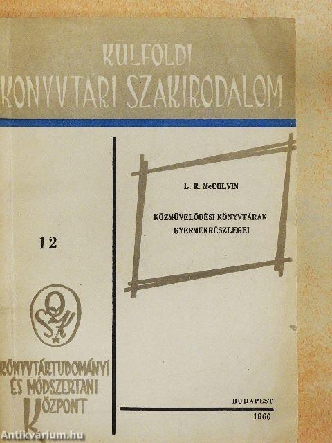 Közművelődési könyvtárak gyermekrészlegei