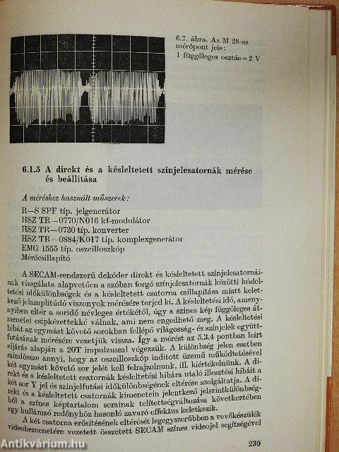 Színes tv-készülékek mérése és beállítása