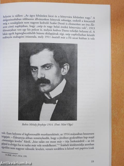 Babits Mihály a tisztviselőtelepi főgimnázium tanára (dedikált példány)