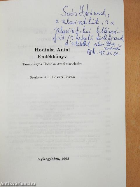 Emlékkönyv (dedikált példány)