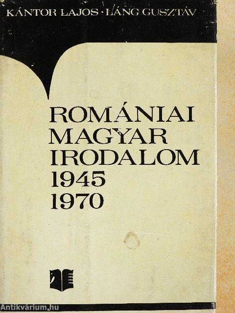 Romániai magyar irodalom 1945-1970
