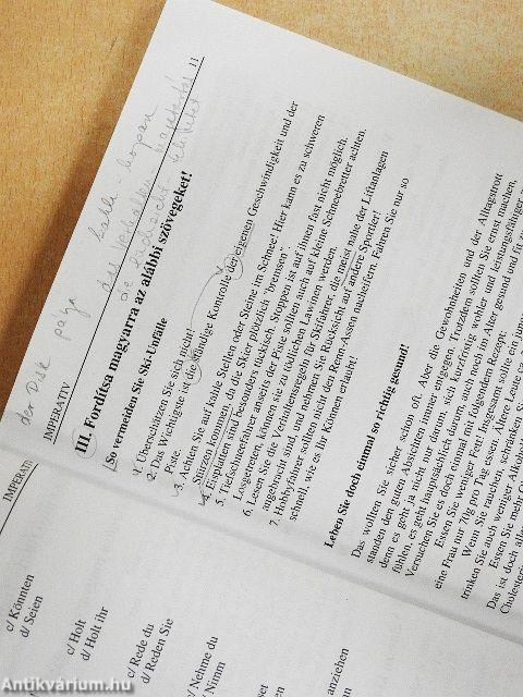 Nyelvtan központú tesztek és fordítások a német írásbeli nyelvvizsgákhoz