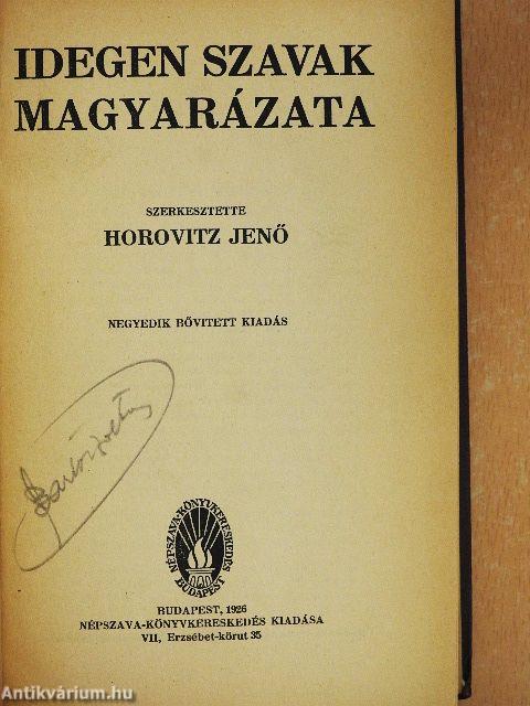 Idegen szavak magyarázata