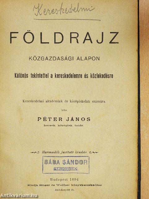 Földrajz közgazdasági alapon