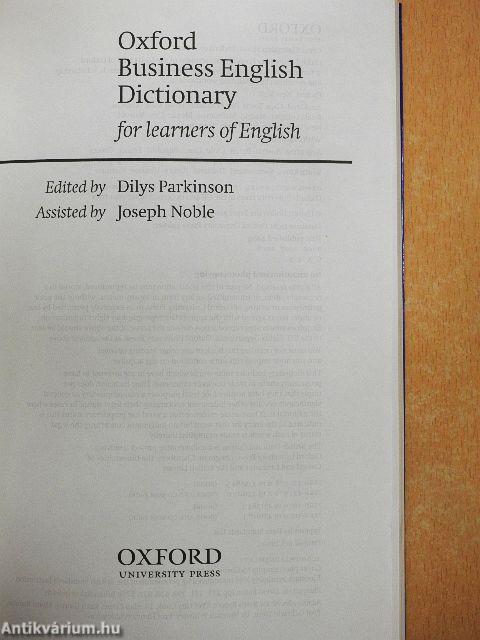 Oxford Business English Dictionary for learners of English - CD-vel
