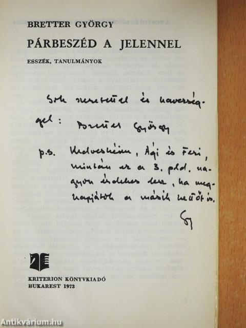 Párbeszéd a jelennel (dedikált példány)