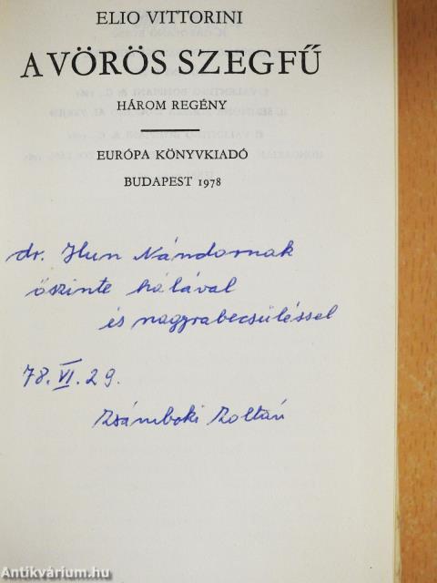 A vörös szegfű (dedikált példány)