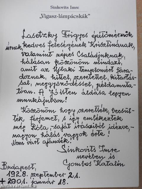 "Vigasz-lámpácskák" (dedikált példány)