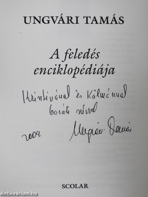 A feledés enciklopédiája (dedikált példány)