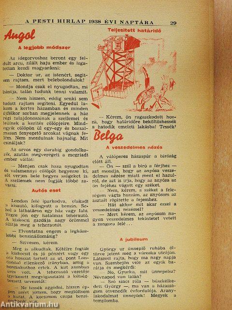 A Pesti Hirlap naptára 1938