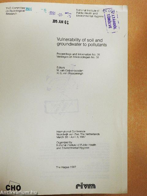 Vulnerability of soil and groundwater to pollutants