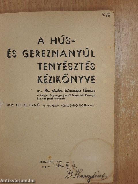 A hús- és gereznanyúl tenyésztés kézikönyve