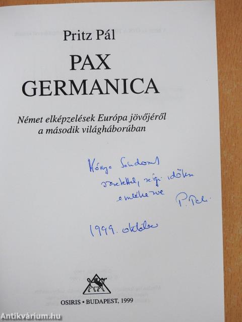 Pax Germanica (dedikált példány)