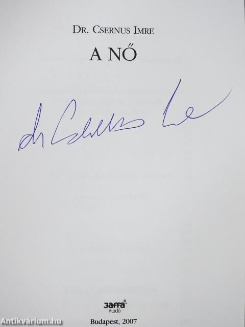 A nő (aláírt példány)