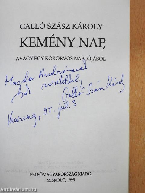 Kemény nap (dedikált példány)