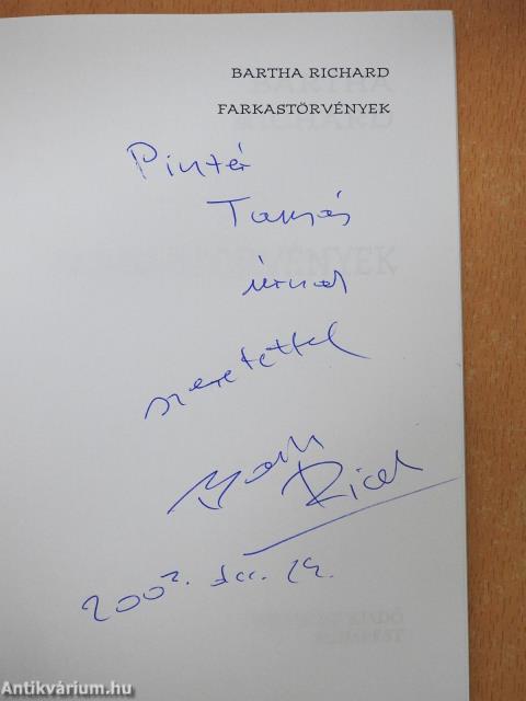 Farkastörvények (dedikált példány)