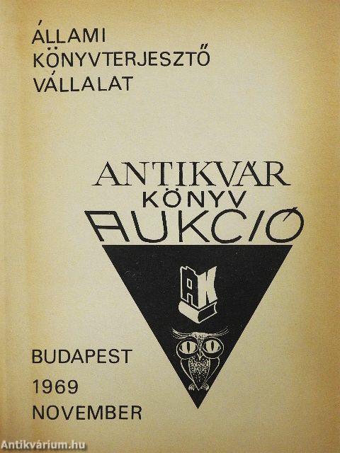 Antikvár könyv aukció - Budapest, 1969. november
