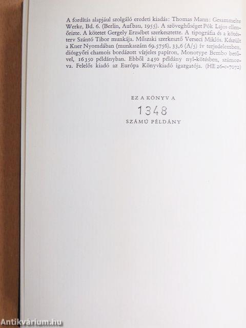 Thomas Mann művei I-XII.