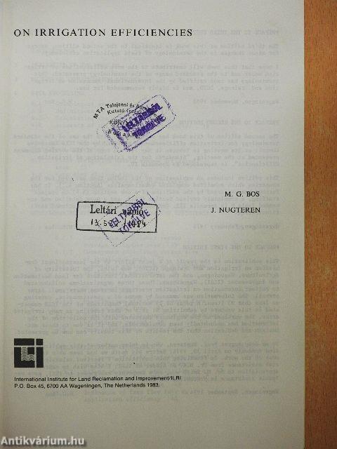 On Irrigation Efficiencies