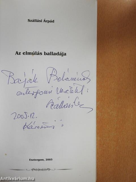 Az elmúlás balladája (dedikált példány)