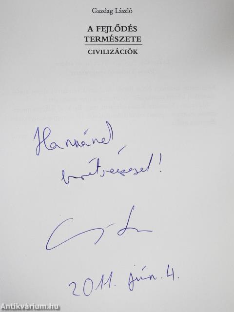 A fejlődés természete (dedikált példány)