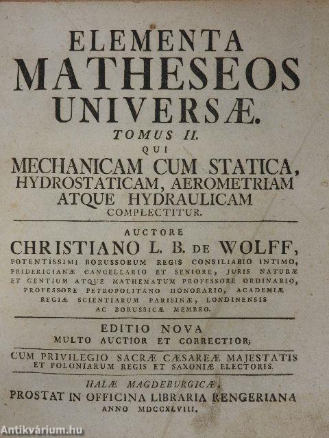 Elementa Matheseos Universae II.