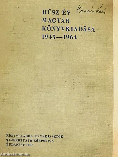 Húsz év magyar könyvkiadása