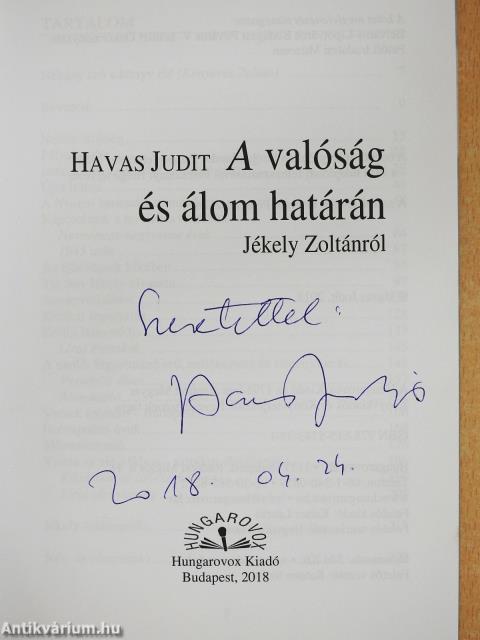 A valóság és álom határán (dedikált példány)
