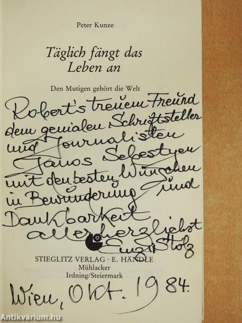 Täglich fängt das Leben an (dedikált példány)