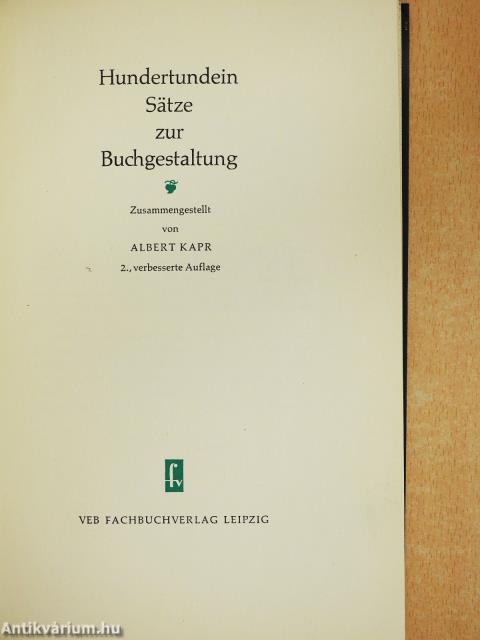 Hundertundein Sätze zur Buchgestaltung (dedikált példány)