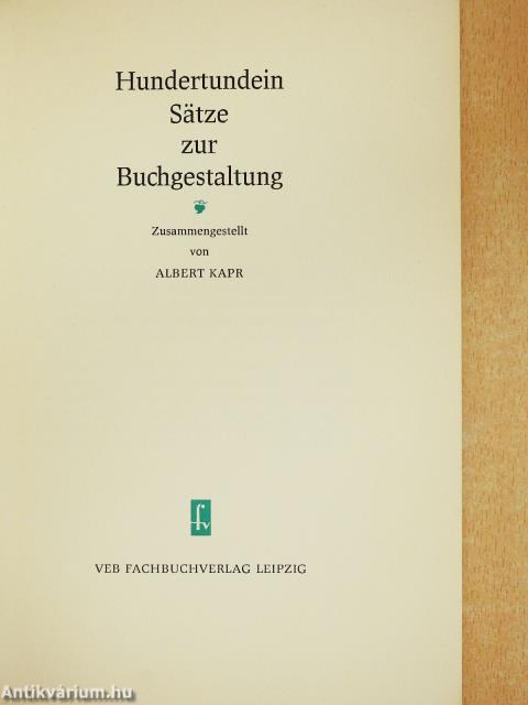 Hundertundein Sätze zur Buchgestaltung (dedikált példány)