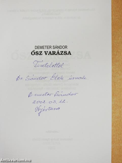 Ősz varázsa (dedikált példány)