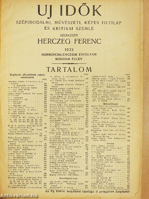 Uj Idők 1933. július-december (fél évfolyam)