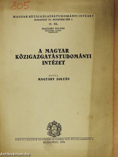 A Magyar Közigazgatástudományi Intézet