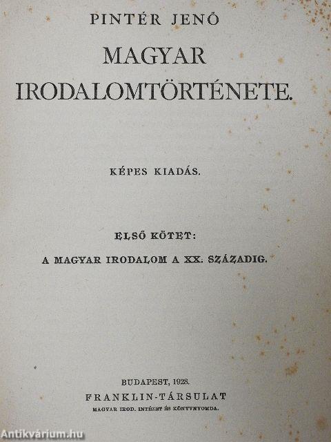 Pintér Jenő magyar irodalomtörténete I.
