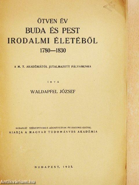 Ötven év Buda és Pest irodalmi életéből