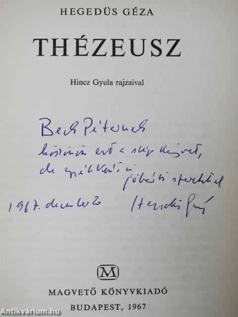 Thézeusz (dedikált példány)