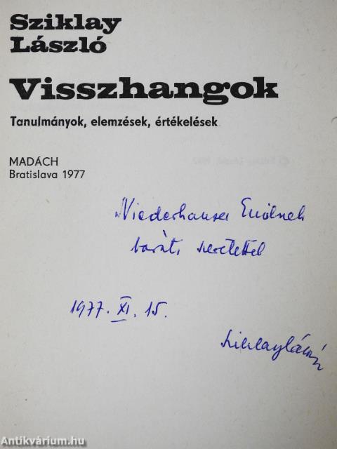 Visszhangok (dedikált példány)