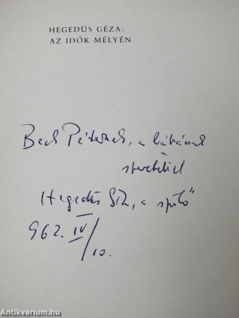 Az idők mélyén (dedikált példány)