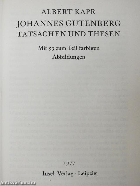 Johannes Gutenberg (dedikált példány)