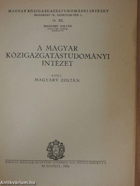 A Magyar Közigazgatástudományi Intézet