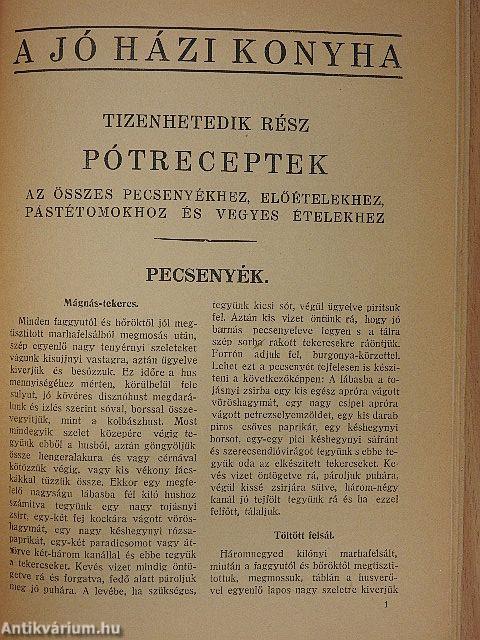 A jó házi konyha III., VI., XVII.