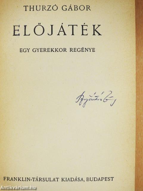 Előjáték (dedikált példány)