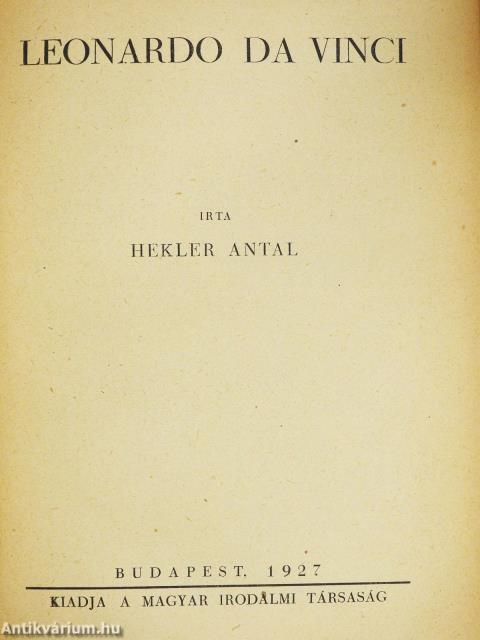 Leonardo da Vinci (dedikált példány)