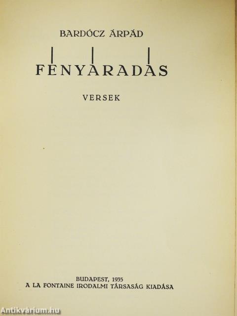 Fényáradás (dedikált példány)