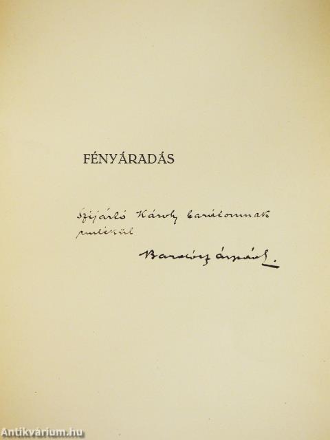 Fényáradás (dedikált példány)