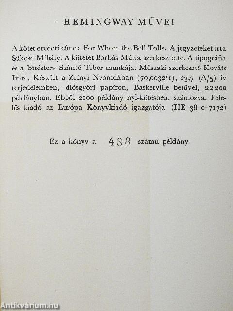 Ernest Hemingway művei 1-7.