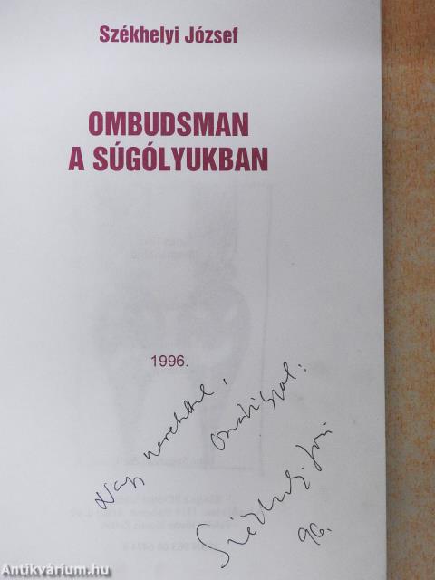 Ombudsman a súgólyukban (dedikált példány)