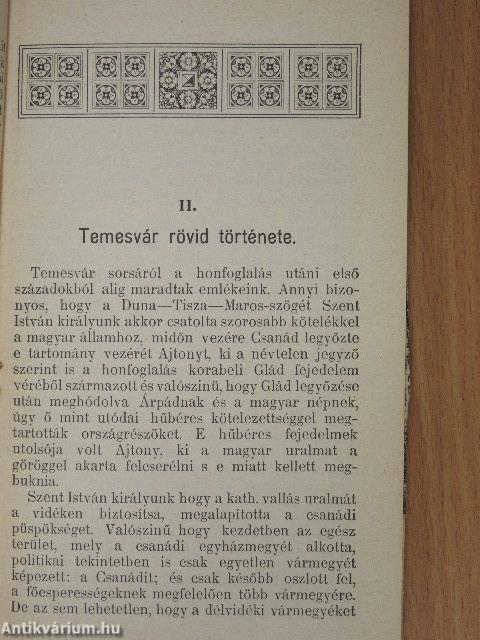 Temesvár szabad királyi város kis monographiája